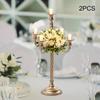Elegant 5-Light Gold Candle Holder Set, 20 In Tall Wedding Candelabra, Floral Table Centerpiece for Formal Events & Party Decor