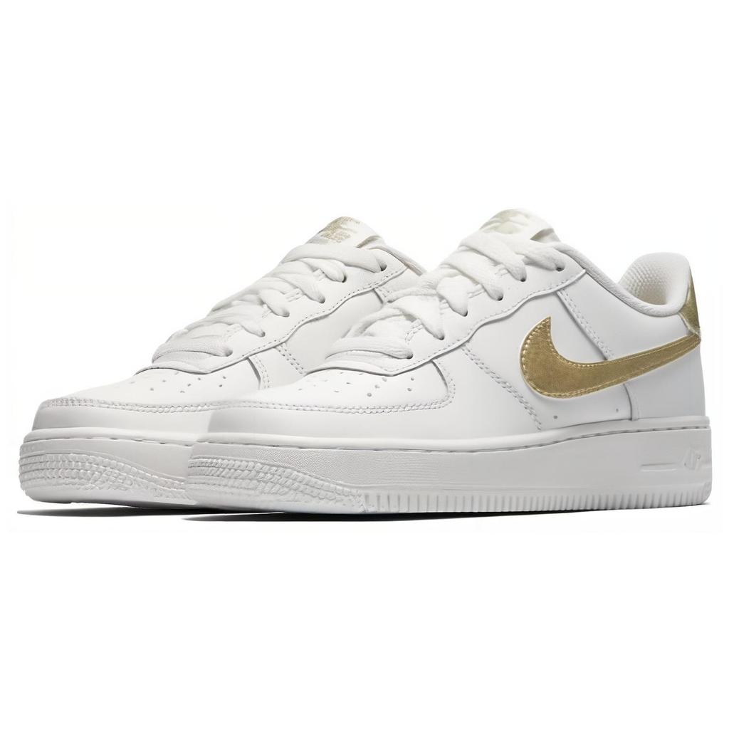 Nike Air Force 1 Low Summit White Metallic Gold GS 314219-127