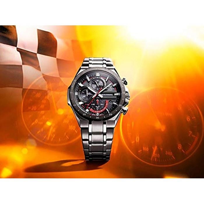 Casio Edifice EQS-920DB-1A Мужские Аналоговые Часы-Хронограф с Питанием от Солнечной Батареи, Черный/Серебристый