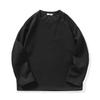 Six Color Autumn And Winter Solid Color Waffle Round Neck Sweatshirt Men'S Japanese Plus Size Loose Casual Long Sleeved T-Shirt Base Shirt