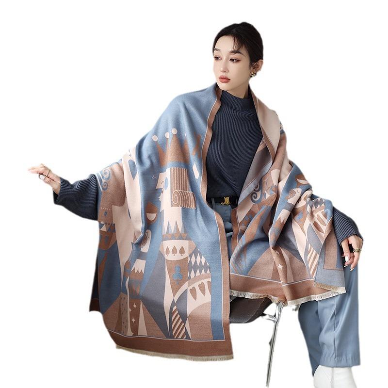 Summer Air-conditioned Room Shawl Autumn and Winter New Double-sided Cashmere Scarf for Women Korean Student Scarf Warm Scarf