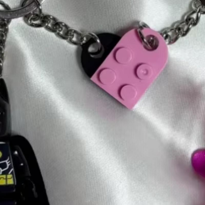 3D Black Bat and Pink Bat Fairy Keychains with connecting hearts | shark baby