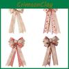 Large Christmas Bow For Thanksgiving Decor Double Layer Burlap Bow With Maple Leaf Design