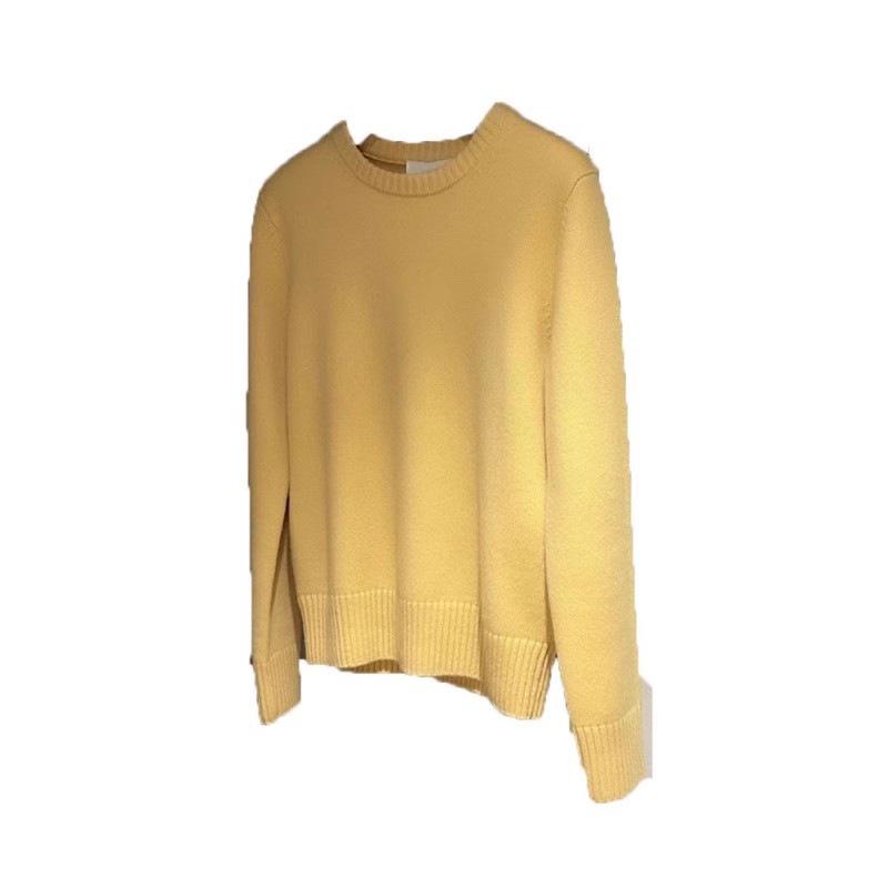 European Luxury Yellow Long Sleeve Raccoon Fur Knitwear - Autumn & Winter Women's Soft Sweater