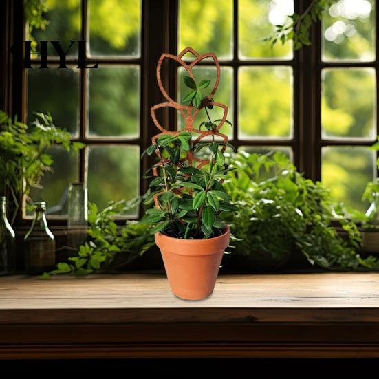 Easy Install Plant Stand Wood Bracket Leaf Shape Trellis Vine Healthy Growth Support Installation Multifunctional Holder