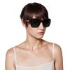 Chanel Черные солнцезащитные очки с большим квадратным каркасом и золотым логотипом-буквой, женский стиль