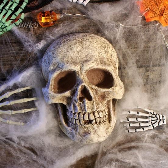 Реалистичная фигура черепа в натуральную величину, украшение в виде человеческого черепа, декор на Хэллоуин, статуя ужаса из смолы, водонепроницаемое украшение для дома и офиса, двора