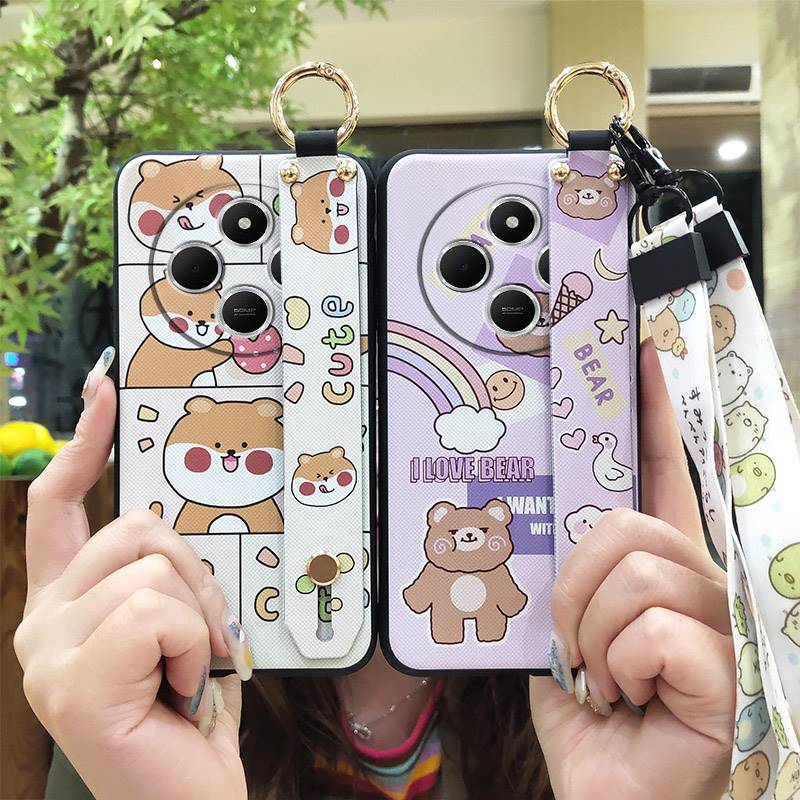 Protective Anti-dust Phone Case For Redmi A4 5G Back Cover Shockproof Waterproof Cartoon Silicone Durable Ring Kickstand