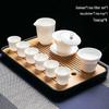 Фарфоровый чайный набор для кунг-фу Jiakangming с рисунком «Жир барашка, нефритовый белый»