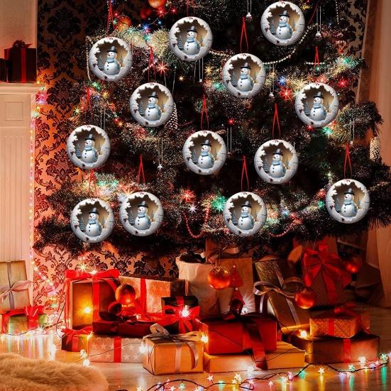 Елочные украшения, мультяшный снеговик, подвеска, 2D, плоские акриловые подвесные украшения для рождественской елки, рюкзак, зеркало заднего вида автомобиля