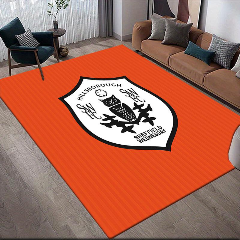 Sheffield Wednesday Flannel Pattern Square Carpet,Area Rug,Carpet Rug for Living Room Bedroom Sofa Playroom Decor,Non-slip Floor Mat