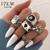 17KM Набор колец в стиле панк серебряного цвета для покера, бильярда для женщин и мужчин, забавные Anillos, хип-хоп, кольцо в виде сердца животного, пара, готические украшения