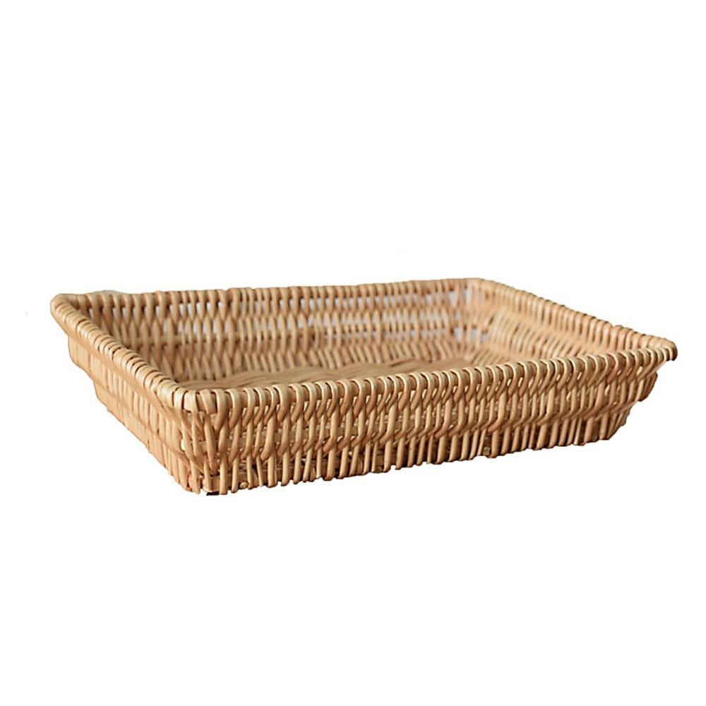 Wood Color Bread Serving Basket Rectangle Multifunctional Storage Basket For Bread Storage