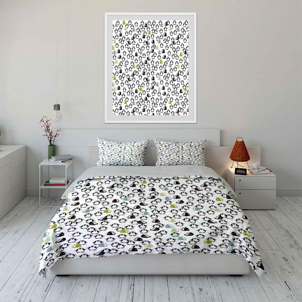 Charming penguin parade Bedding sets Duvet covers Pillowcases(1* Duvet Cover 2* Pillowcases without duvet insert)