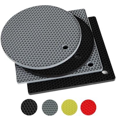 4шт силиконовые коврики держатели для кастрюль сушильный коврик прихватки кухонные принадлежности термостойкие нескользящие прочные силиконовые подставки коврик