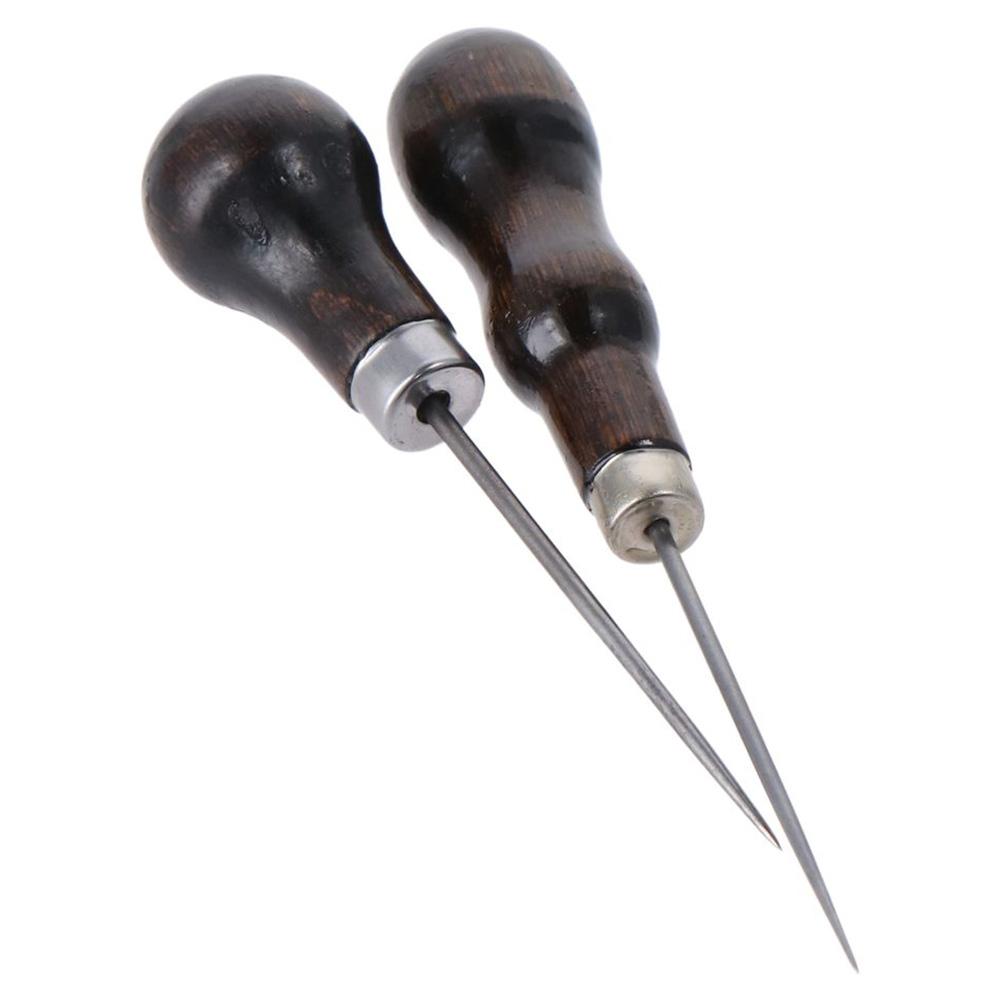Wooden Cone Sharp Awl Stainless Steel Needle Handmade Needle Cone  Perforated Leather
