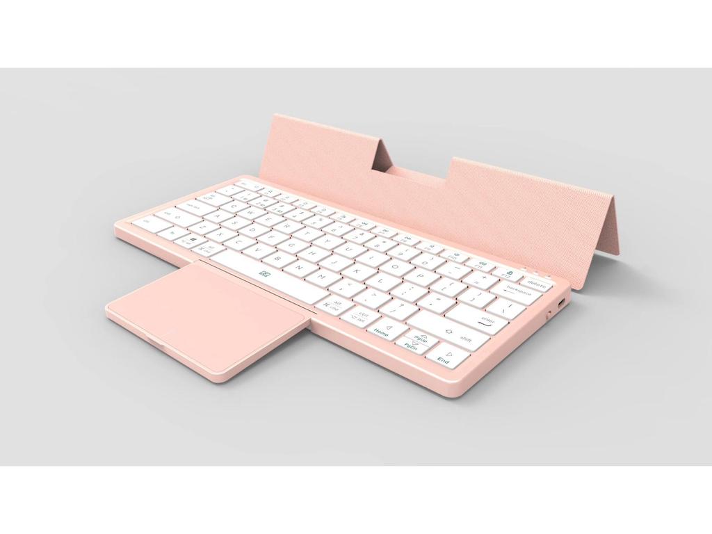 Новая беспроводная Bluetooth-клавиатура со скрытой сенсорной панелью из искусственной кожи для планшета, телефона и компьютера