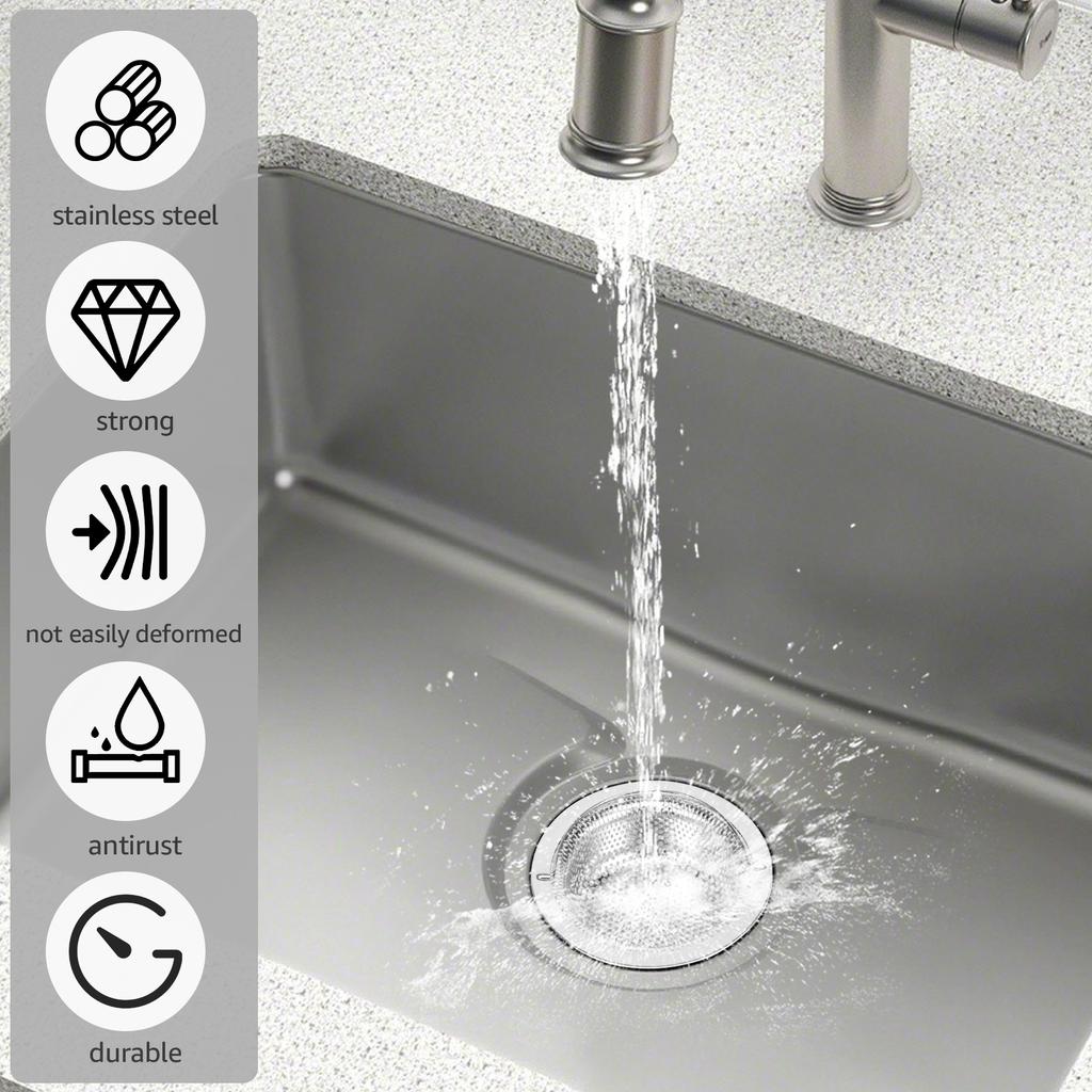 6 шт. Фильтр для раковины из нержавеющей стали, кухонный канализационный фильтр, мелкая сетка, слив для волос, мусорный фильтр, корзина