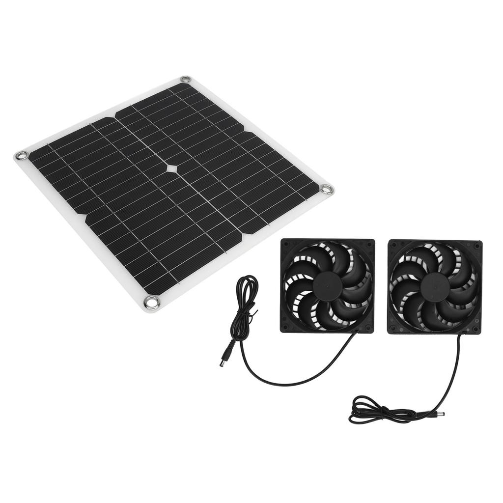 Комплект вентиляторов для солнечных панелей 20 Вт, высокая скорость преобразования, легкая портативная солнечная панель с 2 вытяжными вентиляторами для автофургона