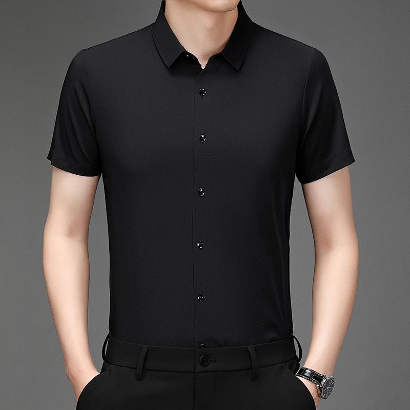 Men'S Plaid Shirt Short-Sleeved T-Shirt Summer Thin Loose Large Size Half-Sleeved Medium Business Casual Shirt Men'S Trend