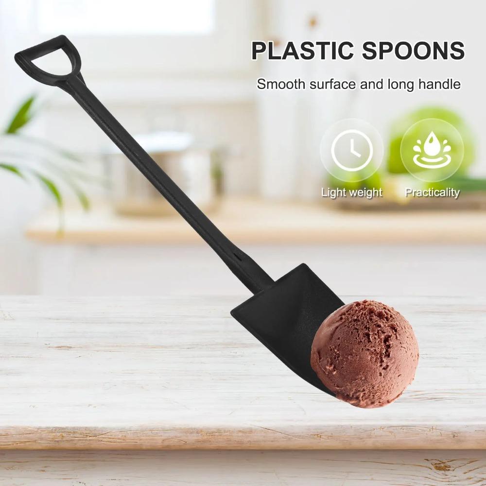 100pcs PP Plastics Spoon Thickened Ice Cream Shovel New Pastry Spoon Fork Yogurt