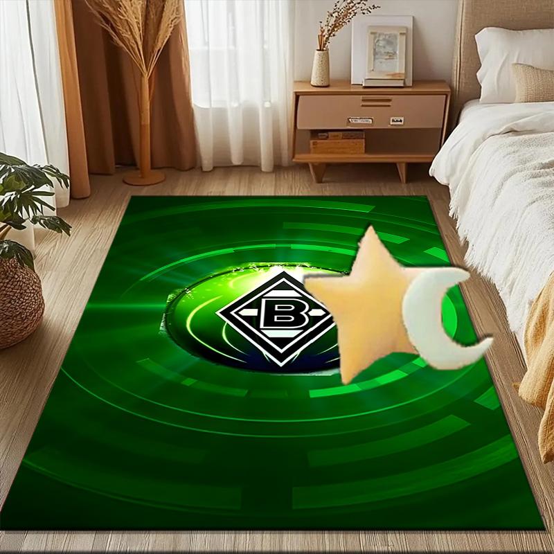 Monchengladbach Emblem Rug for Living Room, Game Rooms, Office, Bedroom, Office Floor Mat Playful Design, fan gifts Christmas decor