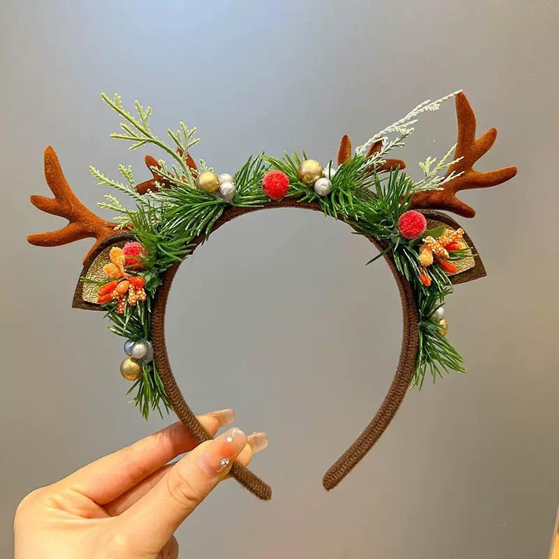Christmas Reindeer Antler Headbands Cute Hair Hoop Kids Girls Party Photo Props