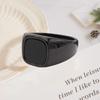Square Retro Black Rings Jewelry Glass Stone Rings Simple Black Stone Square Ring  Funerals