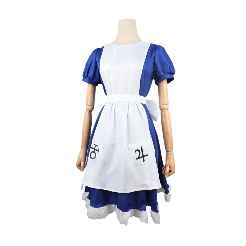 Game Alice Madness Returns Cosplay Costume Halloween Maid Dresses Apron Dress For Women Anime Girls Carnival Dress Up Party