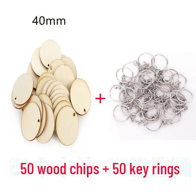 Расписанный вручную круглый брелок-подвеска из древесной щепы своими руками