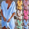 Spring Summer Dresses Plus Size Fashion Clothes Women's Casual Short Sleeve Dresses Beach Wear Robe Femme Swimwear Cover-up