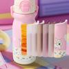 500ml Insulated Cup Large Capacity Double Drink Cartoon Straw Cup Leak-Proof Heat Insulation Thermos Water Bottle School