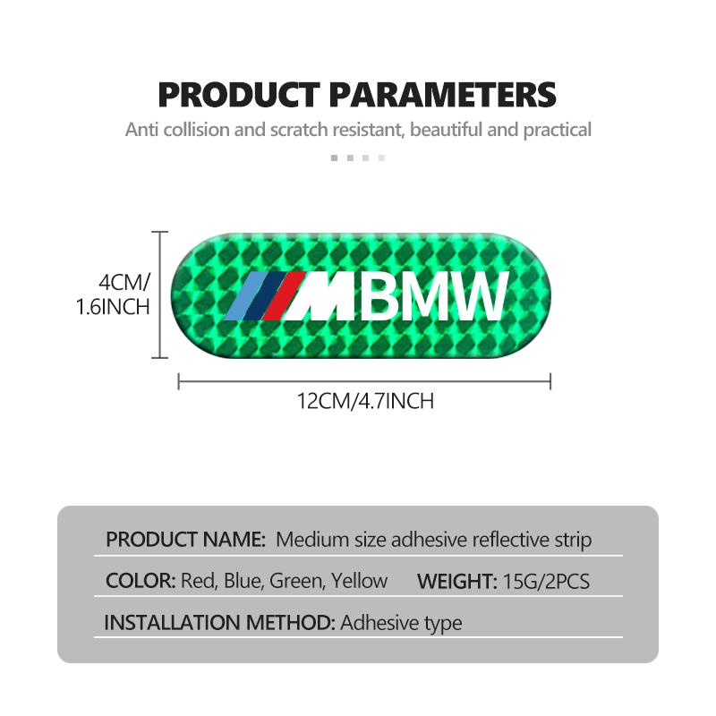 2pcs Car Night Reflective Strip Warning Stickers Road Safety Tips For BMW 1 3 5 7 Series M F01 F20 F10 F13 E52 E53 E60 E93 RI3