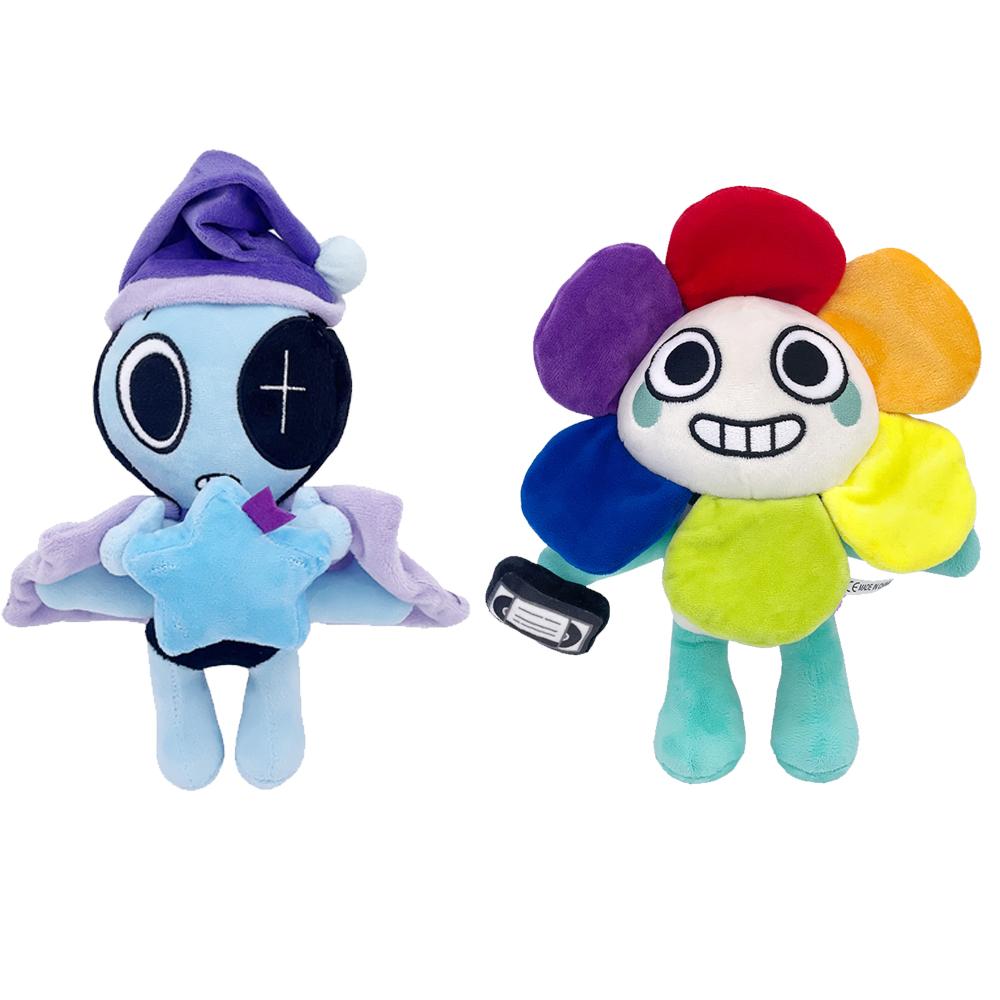34style Cartoon Game Flower World Keychain Plush Toy Soft Stuffed Character Doll Backpack Pendant Halloween Gift for Fan