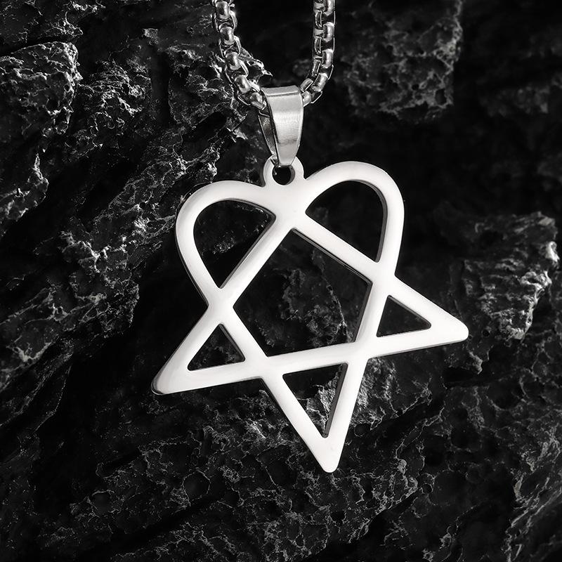 Wind Hollow Love Triangle Simple Plated Pendant Necklace