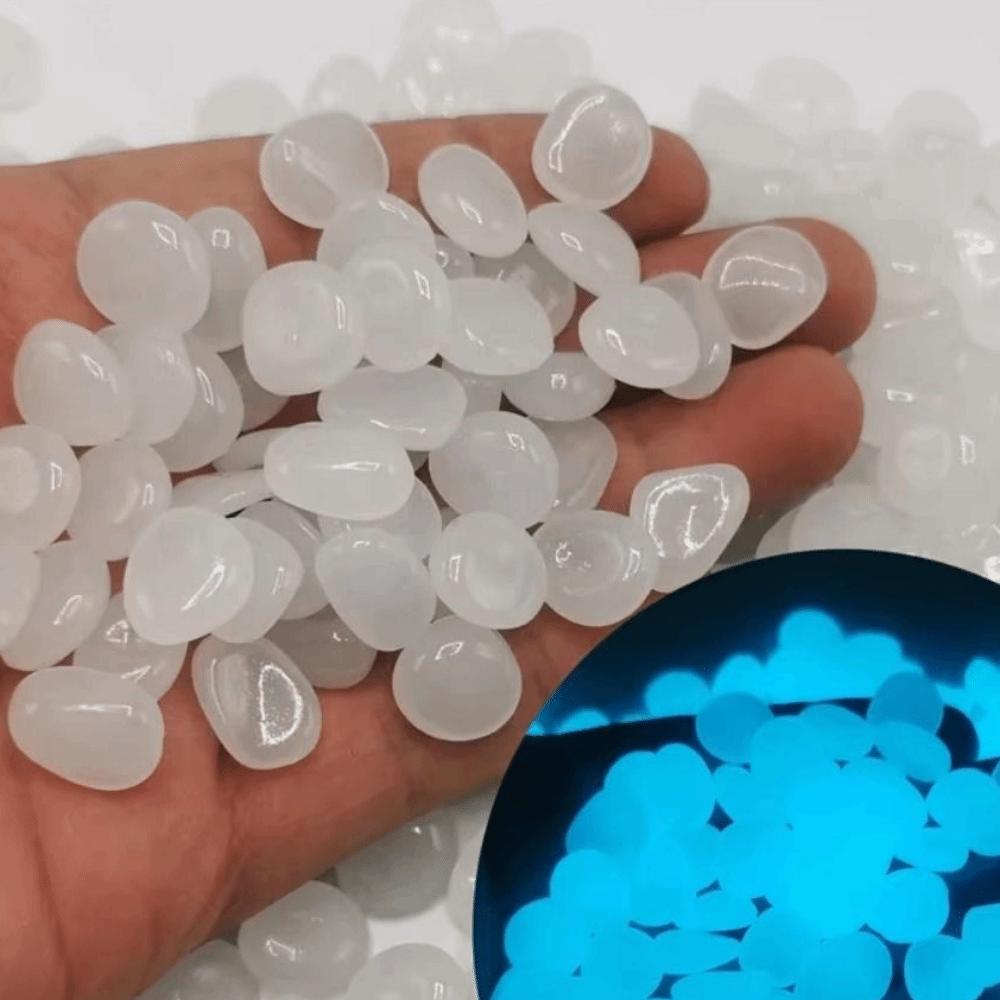 600Pcs Resin Glow in The Dark Pebble Colorful Aquarium Decoration Stone Landscape Decoration