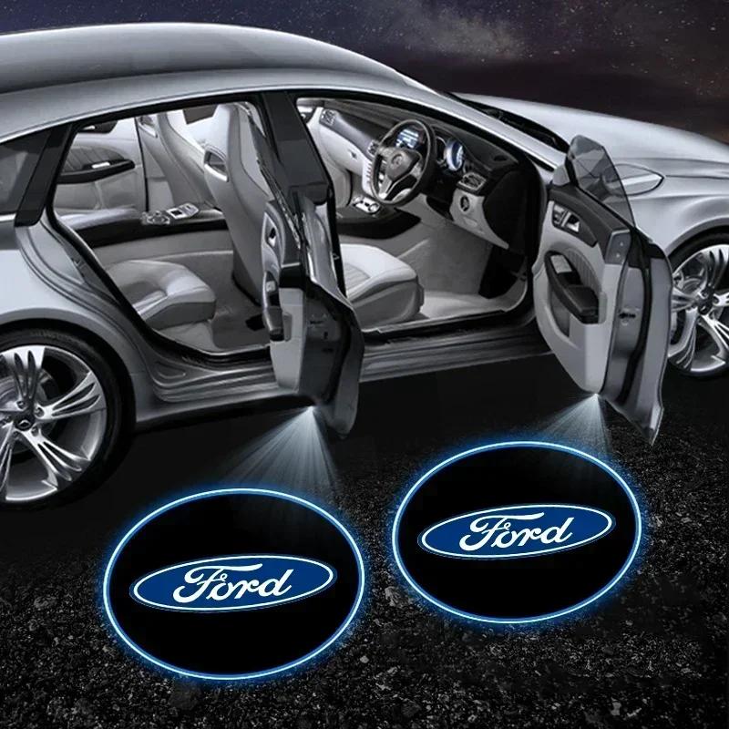 Car Door Emblem Light Welcome Lamp Wireless Laser Projector Auto Decoration LED for Ford Mustang Fiesta Ghia Focus 2 3 4 Mondeo