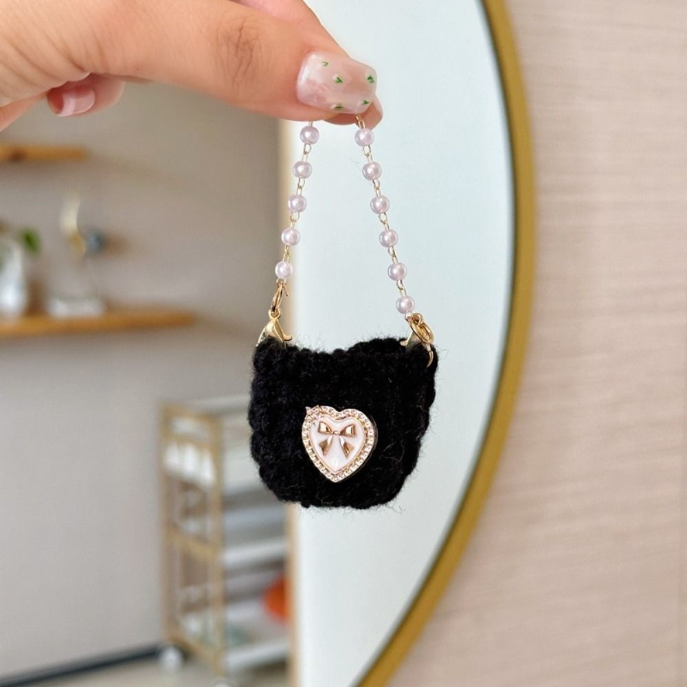 Miniature Pearl Chain Crossbody Bag Woven Mini Crossbody Doll Bag 1:12 Dollhouse