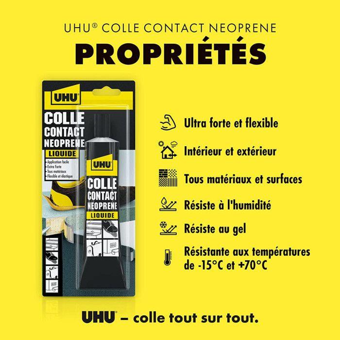 Colle Contact - UHU - Néoprène Liquide - 46 Ml - Extra-forte - Résistante À L'eau