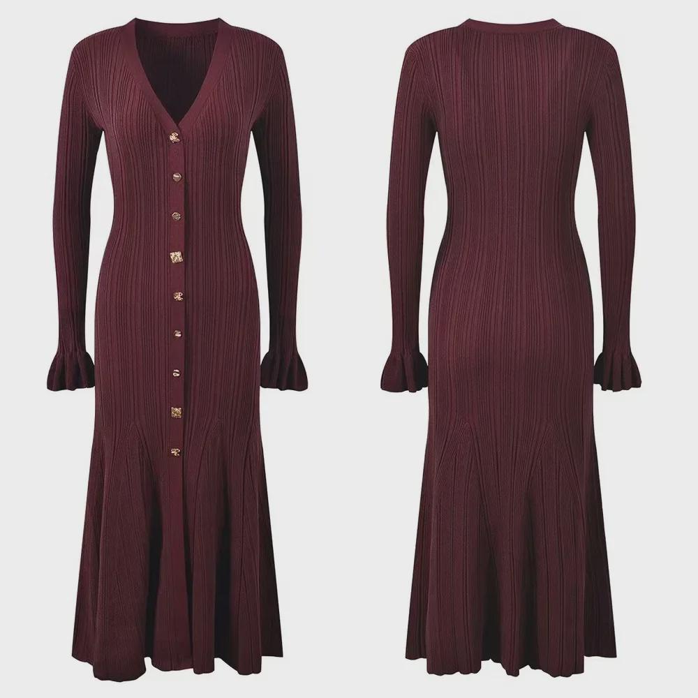 Женская юбка французского кроя длиной до талии, с золотыми пуговицами, V-образным вырезом, облегающего кроя - коллекция осень/зима 2025 г.