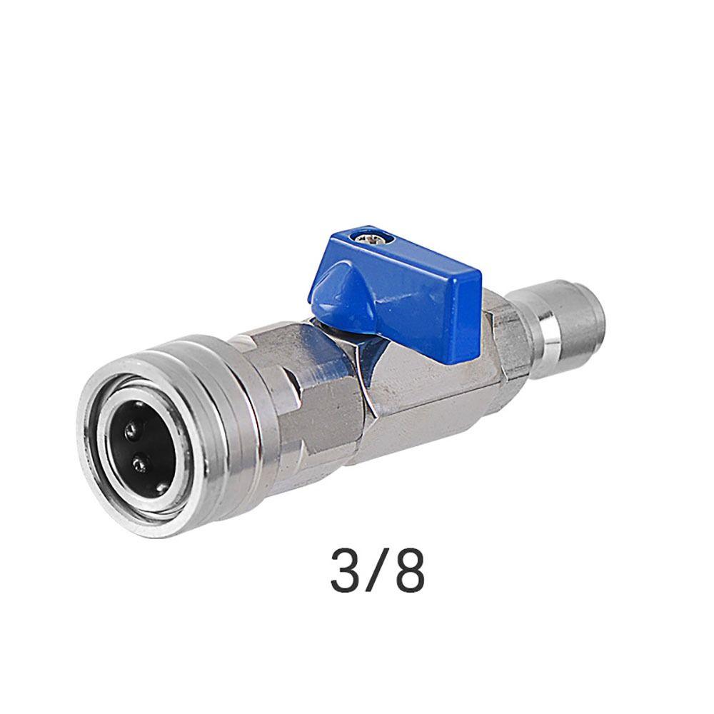 1Pcs for Power Washer Ball Valve Kit High Pressure Water Flow Switch Washer Quick Connector 3/8 1/4 Inch Stainless Steel