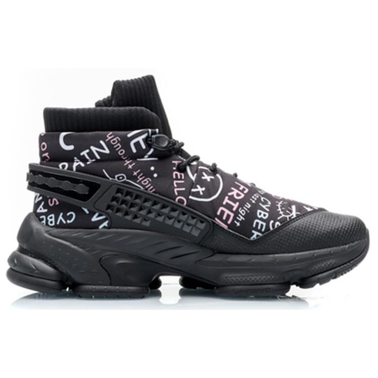 Li Ning CF Countflow AMMO 'Черный' Нескользящие Легкие Высокие Спортивные Повседневные Кроссовки Мужские Черные AGLP137-3