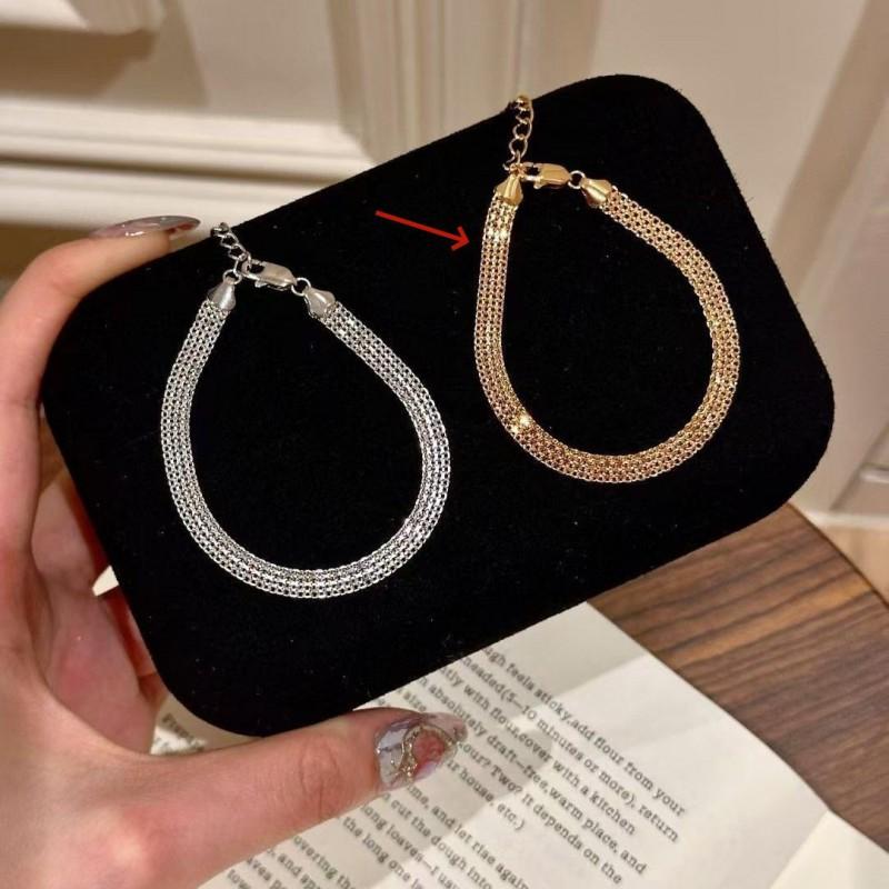 Серебряный плетеный кружевной сетчатый браслет Женский Элегантный Винтажный Королевский Стиль Деликатный Роскошный Аксессуар