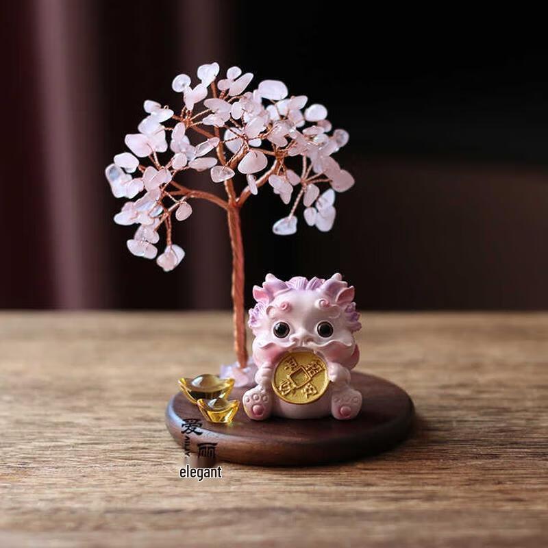 Aige Натуральный Кристалл Цитрин Денежное Дерево Украшение