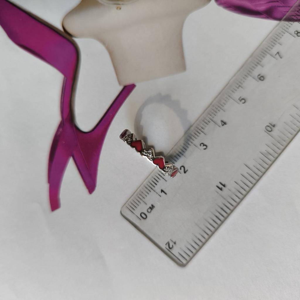 Серебряное кольцо с емаллю, фианитами, вес изделия 1,63 гр (60002262)