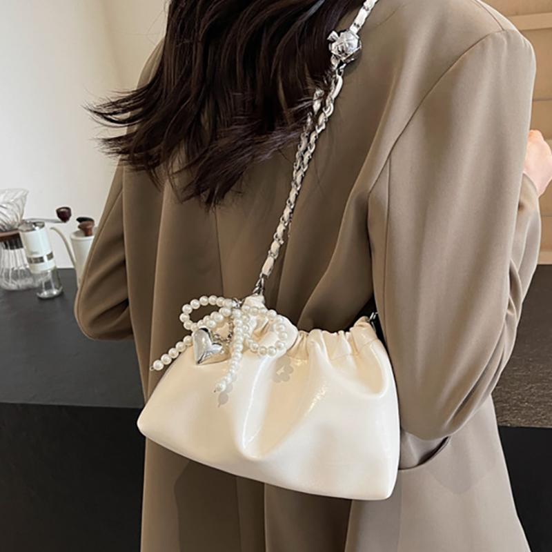 Модные однотонные женские сумки через плечо, летняя простая сумка-ведро с цепочкой, женский кошелек, сумка на одно плечо для поездок