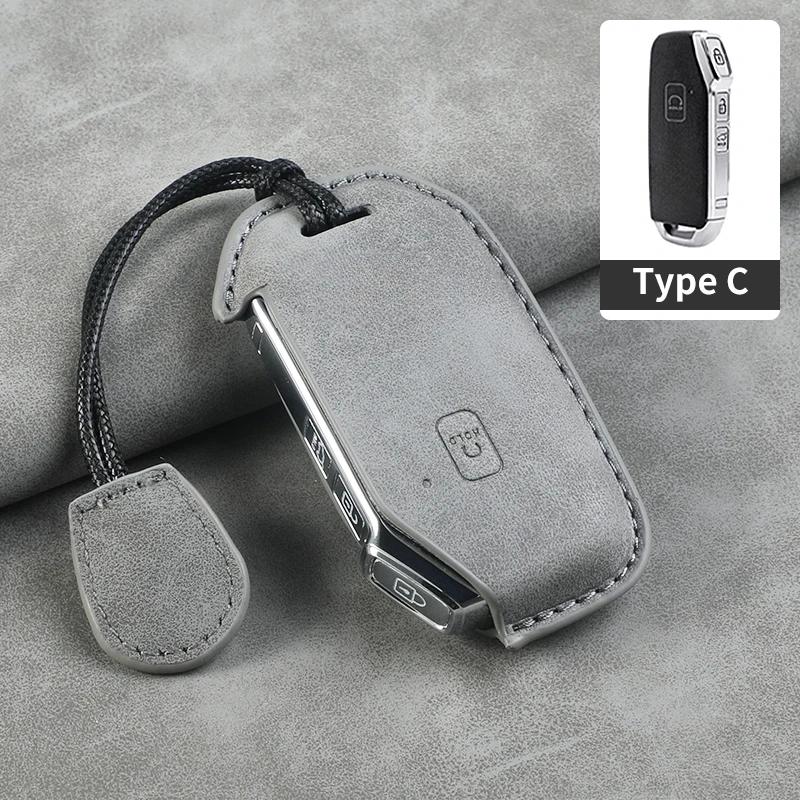 BTNPY1 5 Buttons Leather Car Key Case Cover Shell for Kia Telluride Telluride SX 2021 Sportage R 2022 K5 GT Line 2021 Seltos 2020