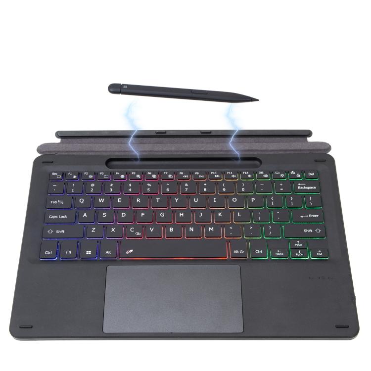 Для Microsoft Surface Pro 8/Pro X KF17S трехцветная сенсорная Bluetooth-клавиатура с подсветкой