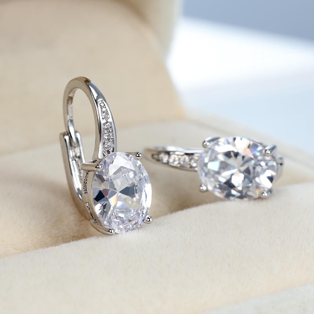 Модные серьги-крючки овальной огранки цвета морской волны, белые, синие, фиолетовые, зеленые, красные, с кристаллами, серьги-крючки с камнем, висячие серьги с CZ