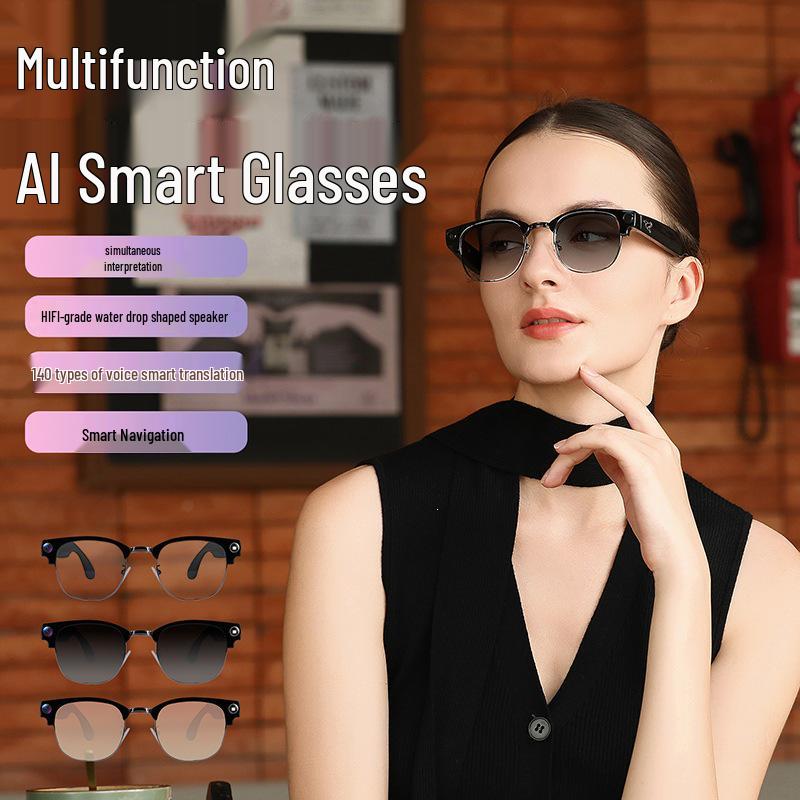 AI Smart Bluetooth Glasses: Multifunctional, Anti-Blue Light, with Camera, Navigation, Calls, Translation, and Sunglasses